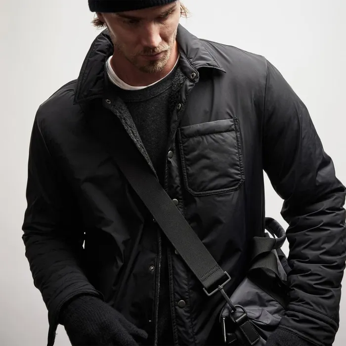 James Perse JacketsOuterwear Plaid Lined Performance Jacket Blackcarbon 8211 Men