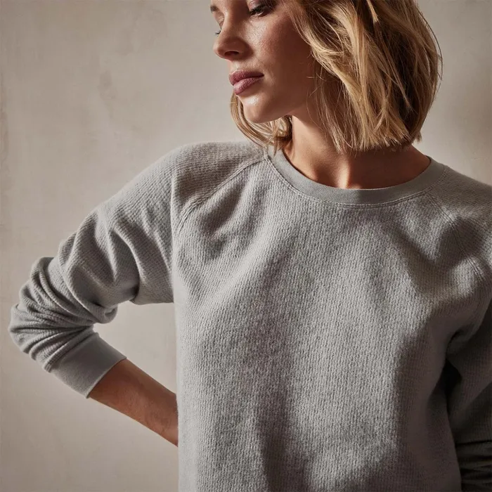 James Perse Lounge Relaxed Thermal Raglan Top Breeze 8211 Women