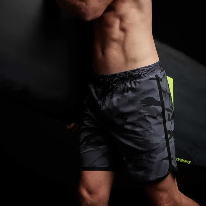 James Perse Performance Swim Camo Curve Hem Hybrid Trunk Black Sea Camoblack 8211 Men