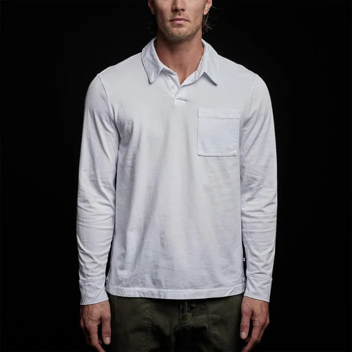 James Perse PolosNovelty Tops Sueded Jersey Rugby Polo White 8211 Men