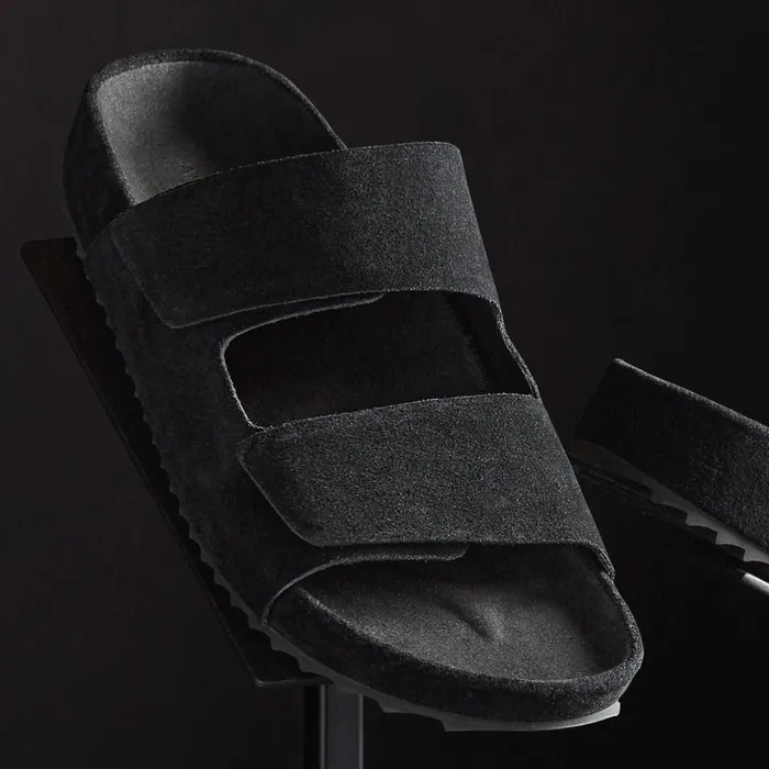 James Perse Sandals WomenSINGLEQUOTEADDEDs Double Strap Suede Slide Black 8211 Women