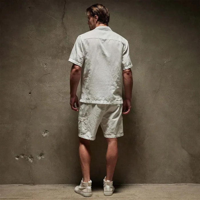 James Perse Shirting Cotton Linen Short Sleeve White 8211 Men