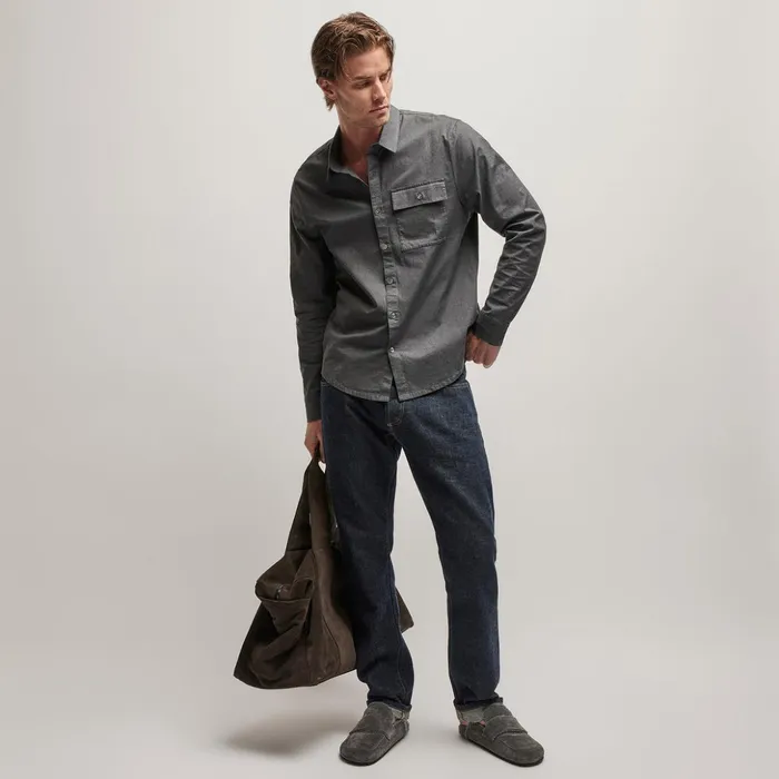 James Perse Shirting Garment Washed Shirt Anthracite 8211 Men
