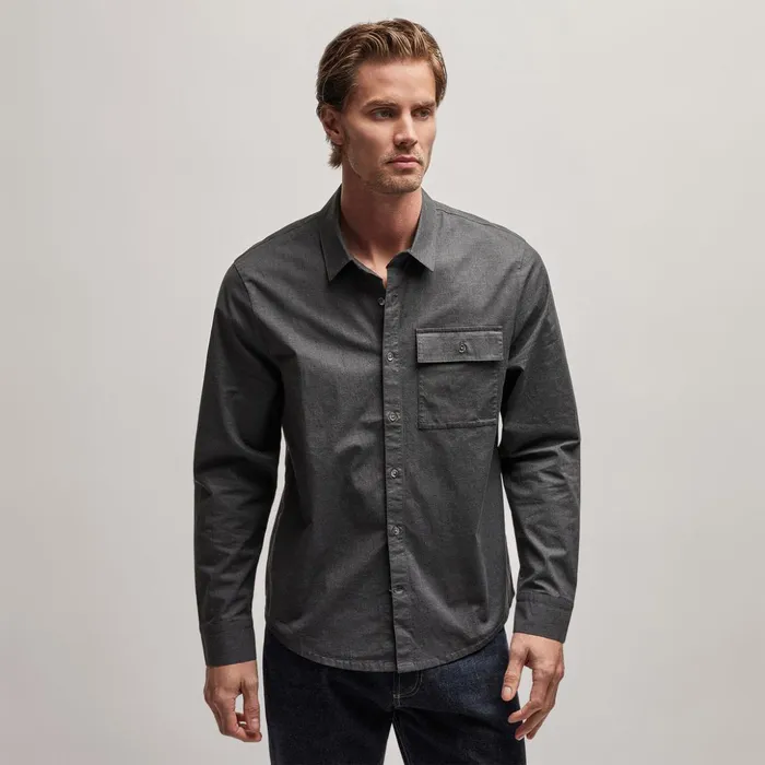 James Perse Shirting Garment Washed Shirt Anthracite 8211 Men
