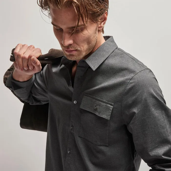 James Perse Shirting Garment Washed Shirt Anthracite 8211 Men