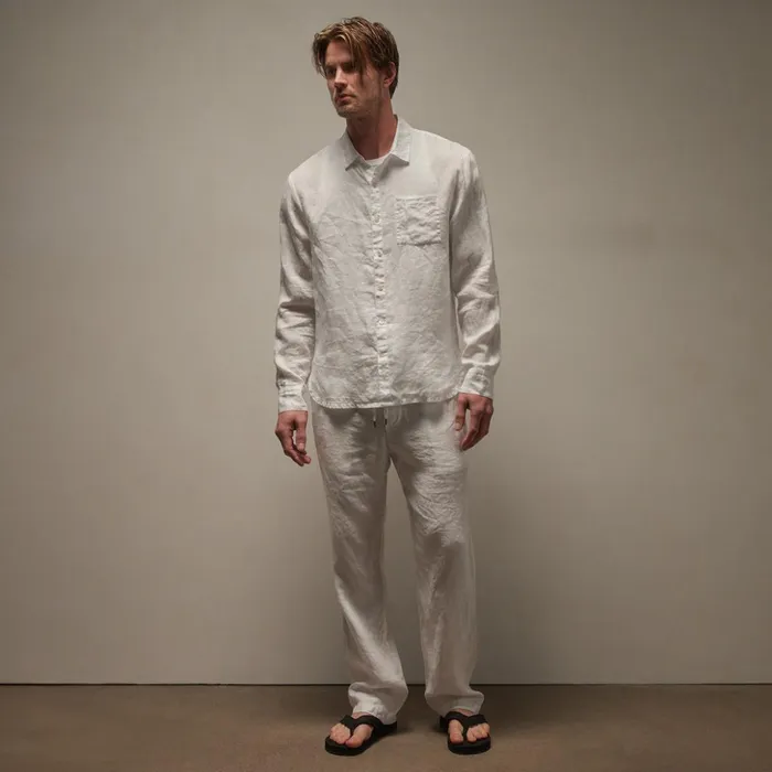 James Perse Shirting Lightweight Linen Shirt White 8211 Men