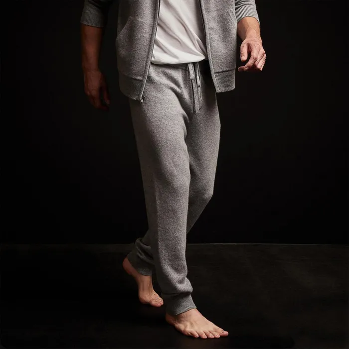 James Perse Sweat TopsBottoms Recycled Cashmere Track Pant Heather Grey 8211 Men