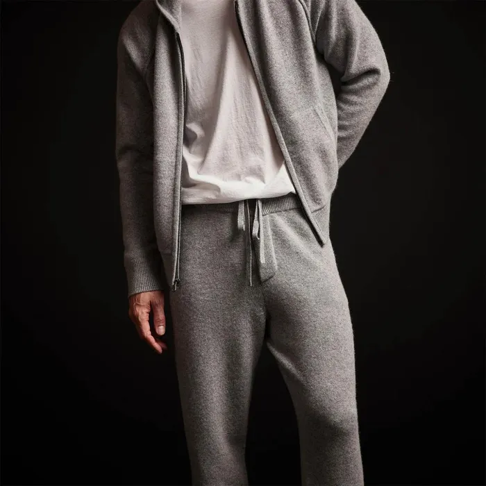James Perse Sweat TopsBottoms Recycled Cashmere Track Pant Heather Grey 8211 Men