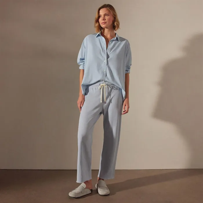 James Perse Sweat TopsBottoms Vintage French Terry Cutoff Sweatpant Open Sky Pigment 8211 Women