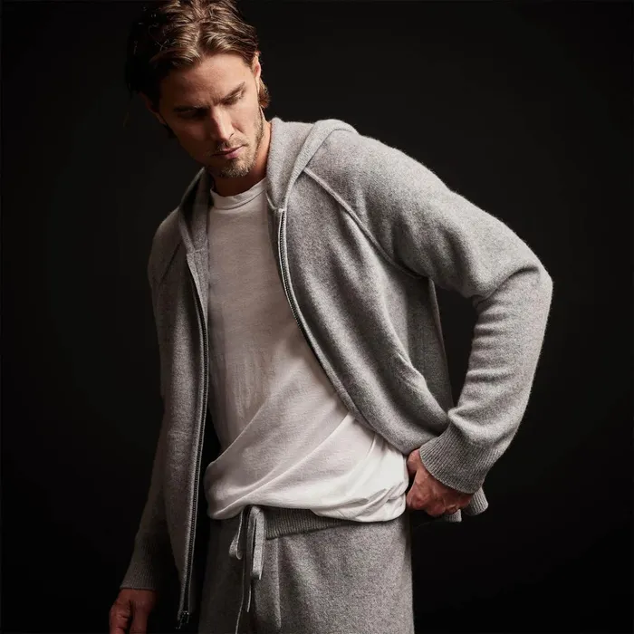 James Perse Sweaters Recycled Cashmere Jacket Heather Grey 8211 Men