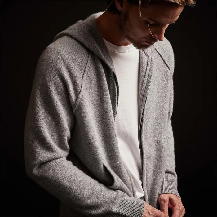 James Perse Sweaters Recycled Cashmere Jacket Heather Grey 8211 Men