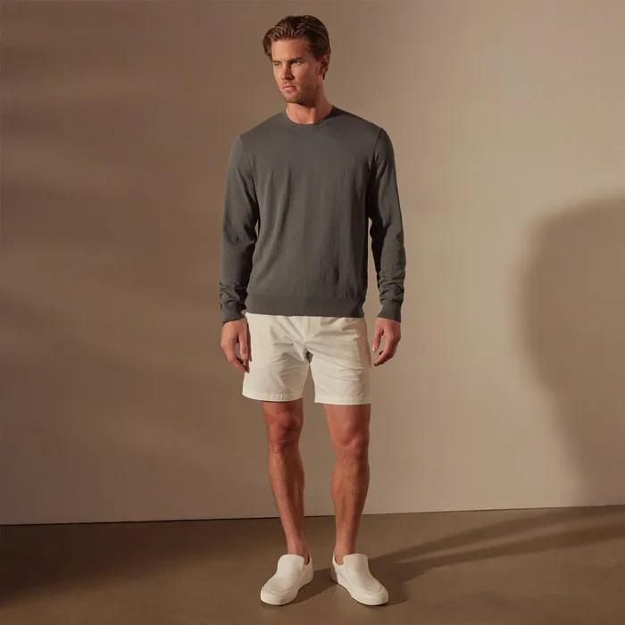 James Perse Sweaters Stretch Cotton Crew Sweater Flint 8211 Men