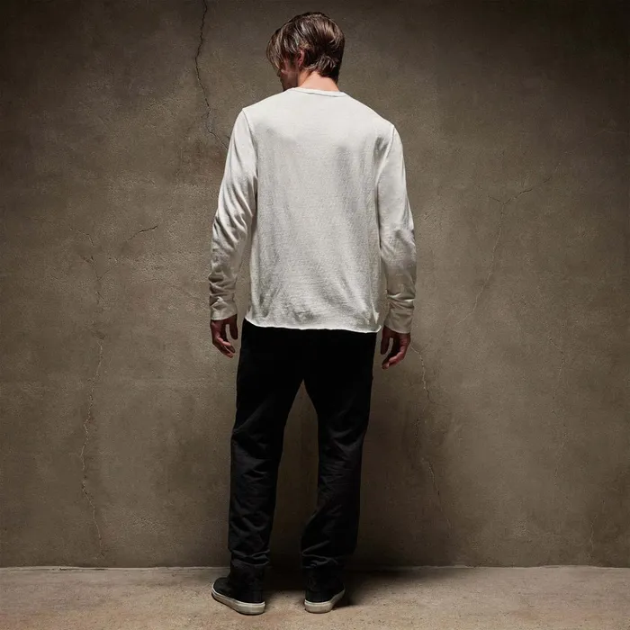 James Perse TShirts Slub Jersey Long Sleeve Crew White 8211 Men
