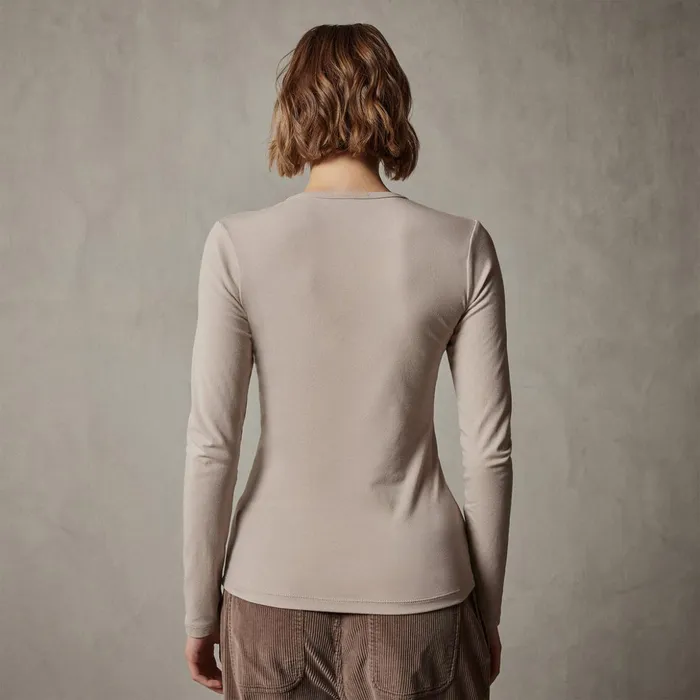 James Perse Tops Stretch Lotus Deep V Tee Nude 8211 Women
