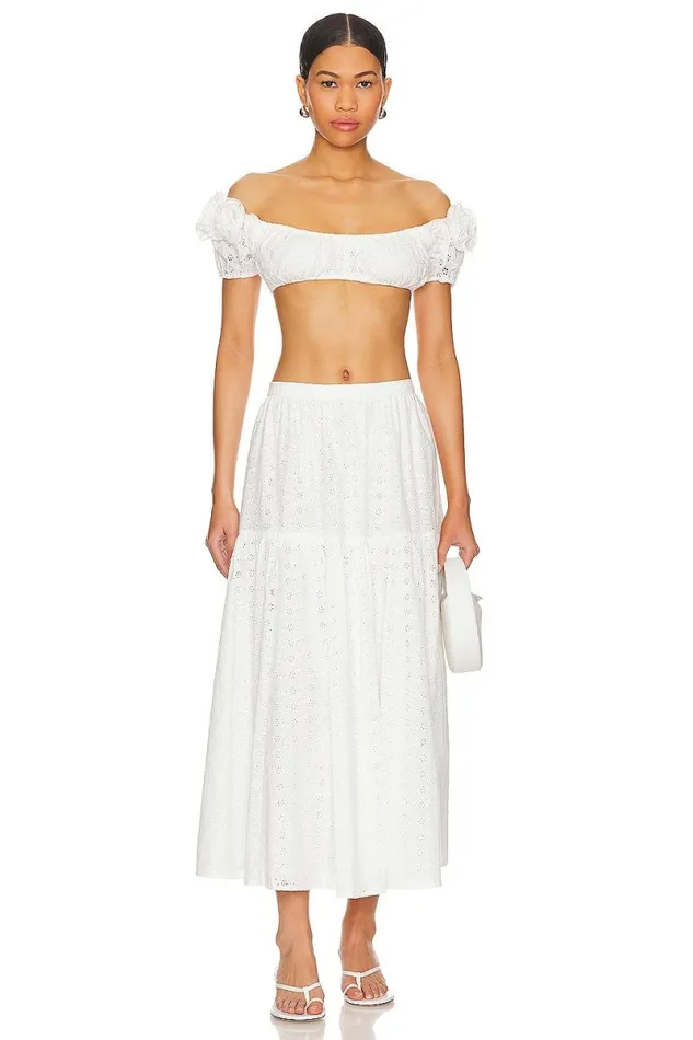 Julia Midi Skirt White Women Lovers and Friends Skirts