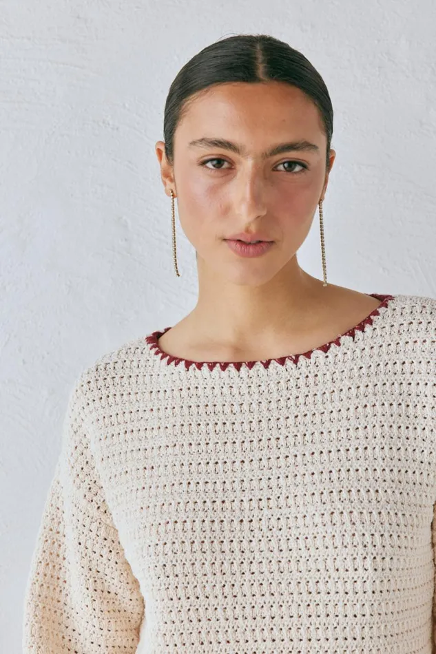 JumpersSweaters Women VRG GRL Stella Knit Tunic Cream JumpersSweaters Women VRG GRL Stella Knit Tunic Cream