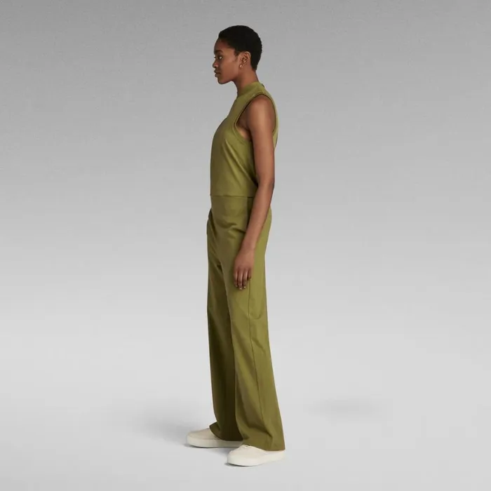 Jumpsuits Women GStar RAW Open Back Jumpsuit Smoke Olive