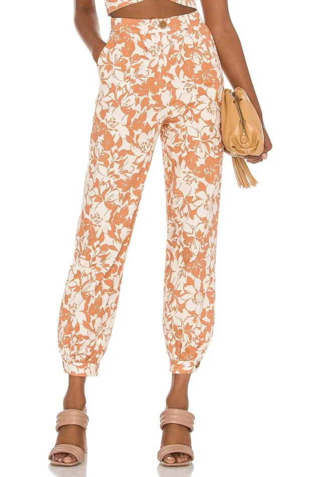 Kacey Pant Caramel Brown Floral Women Lovers and Friends Pants