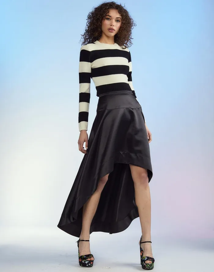 Kendal Cropped Sweater 8211 Blkwt Women Cynthia Rowley Tops