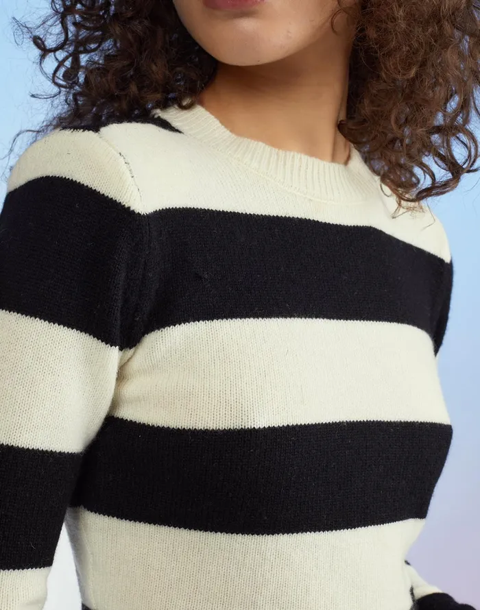 Kendal Cropped Sweater 8211 Blkwt Women Cynthia Rowley Tops