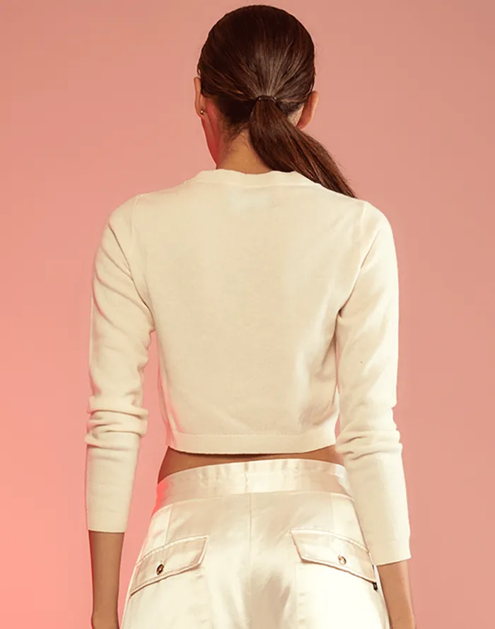 Kendal Cropped Sweater 8211 Cream Women Cynthia Rowley Tops
