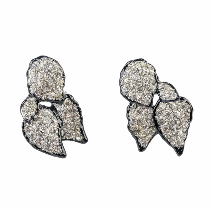 Kenneth Jay Lane Clear Crystal Earrings Women Crystal And Black Bow Clip Earring Kenneth Jay Lane Clear Crystal Earrings Women Crystal And Black Bow Clip Earring