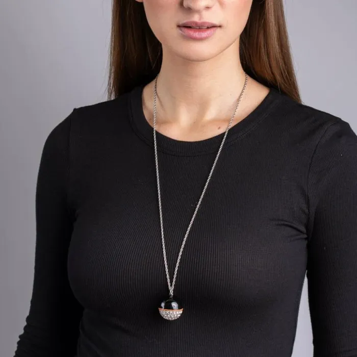 Kenneth Jay Lane Dark Color Necklaces Women Black Coral And Rhinestone Ball Necklace Kenneth Jay Lane Dark Color Necklaces Women Black Coral And Rhinestone Ball Necklace