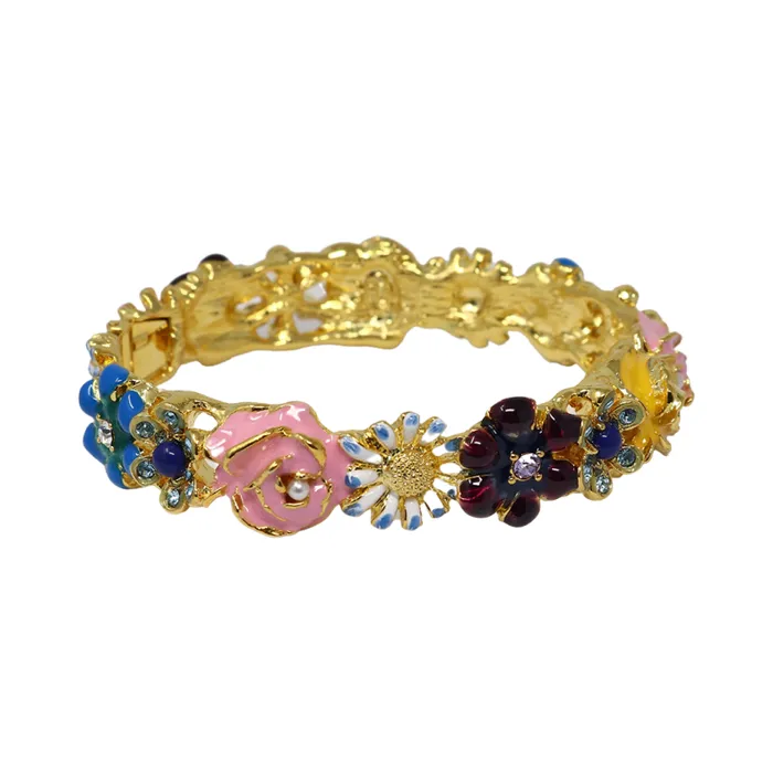 Kenneth Jay Lane Light Color Bracelets Women Multicolored Flower Bracelet Kenneth Jay Lane Light Color Bracelets Women Multicolored Flower Bracelet
