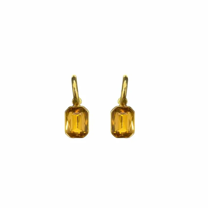 Kenneth Jay Lane Light Color Gem Earrings Women Gold Pierced Huggie Topaz Stone Drop Earring Kenneth Jay Lane Light Color Gem Earrings Women Gold Pierced Huggie Topaz Stone Drop Earring