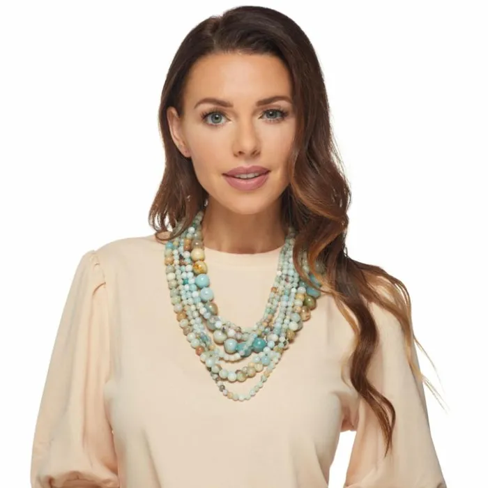 Kenneth Jay Lane Light Color Necklaces Women Amazonite Beaded Necklace Kenneth Jay Lane Light Color Necklaces Women Amazonite Beaded Necklace