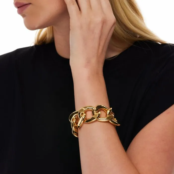 Kenneth Jay Lane Metallic Finish Bracelets Women Large Link Gold Chain Bracelet Kenneth Jay Lane Metallic Finish Bracelets Women Large Link Gold Chain Bracelet