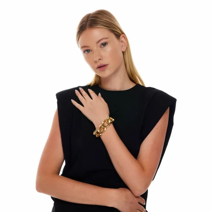 Kenneth Jay Lane Metallic Finish Bracelets Women Large Link Gold Chain Bracelet Kenneth Jay Lane Metallic Finish Bracelets Women Large Link Gold Chain Bracelet
