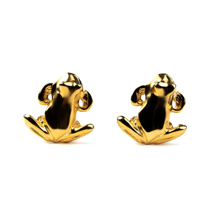 Kenneth Jay Lane Metallic Finish Earrings Women Gold Frog Clip Earrings Kenneth Jay Lane Metallic Finish Earrings Women Gold Frog Clip Earrings