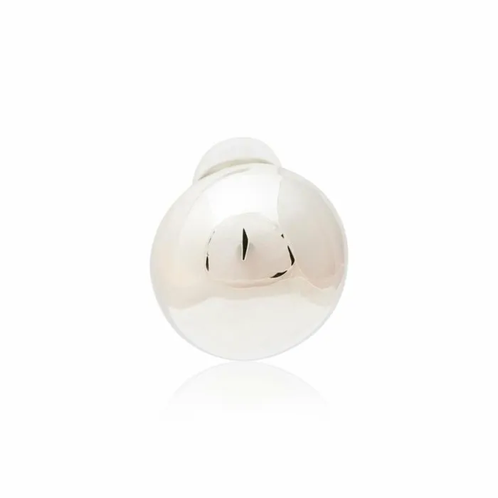 Kenneth Jay Lane Metallic Finish Earrings Women Polished Silver Button Clip Earrings