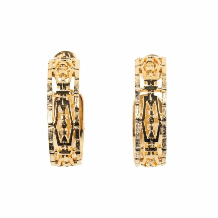 Kenneth Jay Lane Metallic Finish Earrings Women Textured Gold Hoop Earring