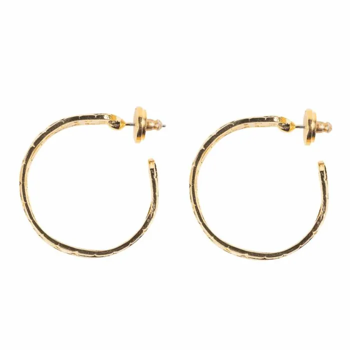 Kenneth Jay Lane Metallic Finish Earrings Women Textured Gold Hoop Earring