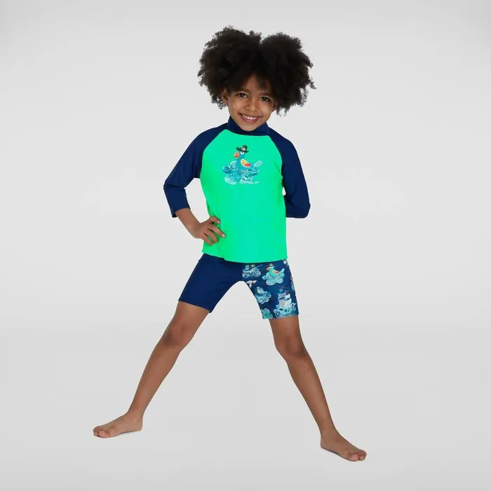 Kids Boy039s Rash Vests Speedo Infant Boys039 Long Sleeved Printed Rash Top GreenBlue Kids Boy039s Rash Vests Speedo Infant Boys039 Long Sleeved Printed Rash Top GreenBlue