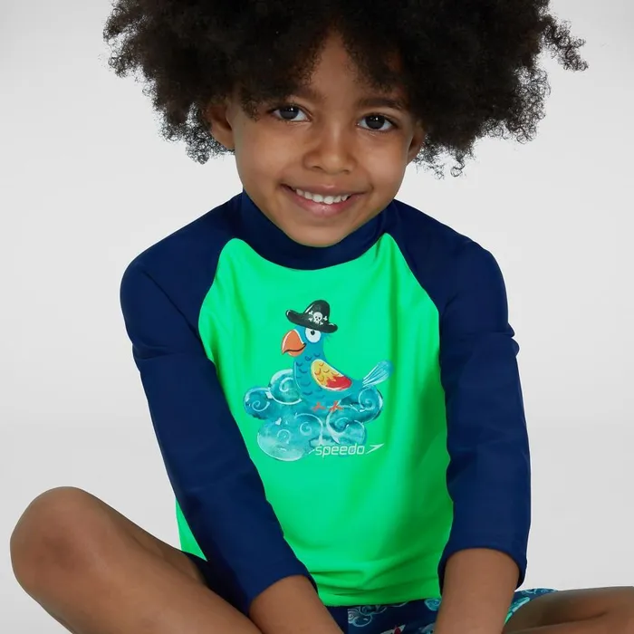 Kids Boy039s Rash Vests Speedo Infant Boys039 Long Sleeved Printed Rash Top GreenBlue Kids Boy039s Rash Vests Speedo Infant Boys039 Long Sleeved Printed Rash Top GreenBlue
