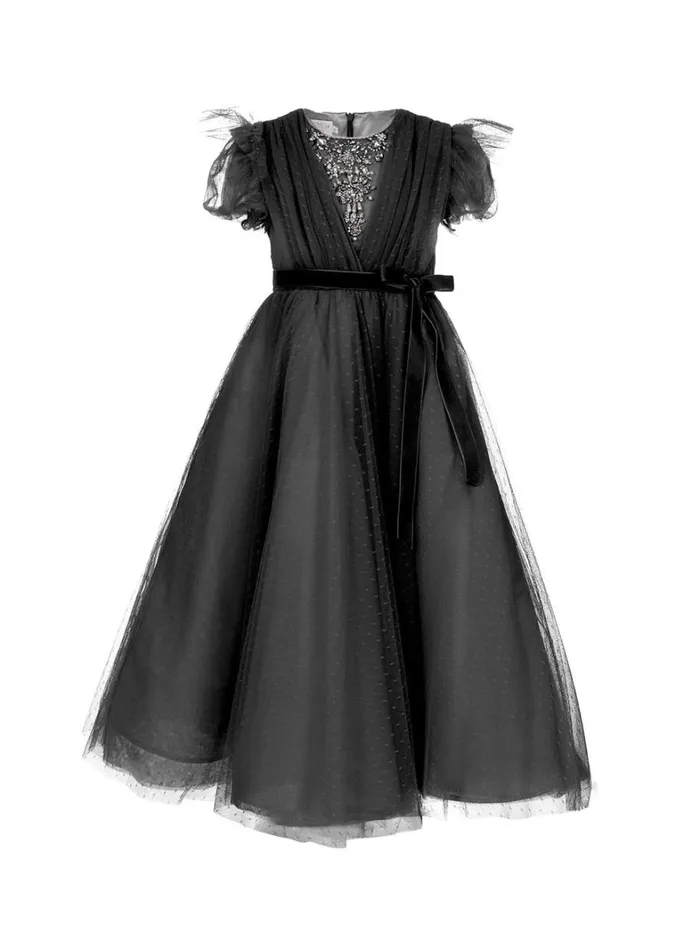 Kids Marchesa Gowns Embellished Plumentis Gown Black Kids Marchesa Gowns Embellished Plumentis Gown Black