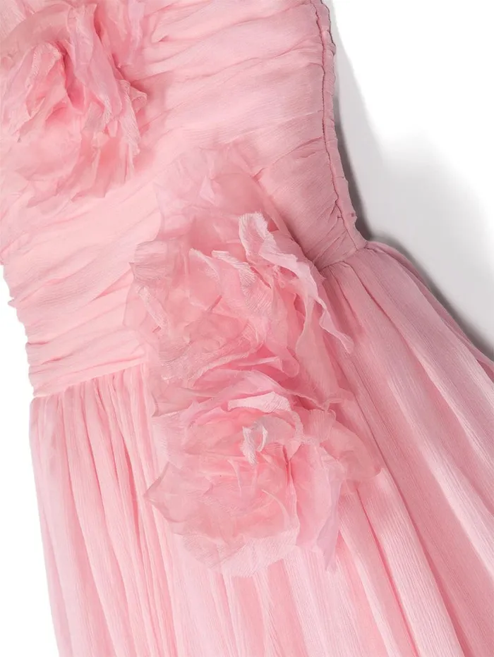 Kids Marchesa Gowns FlowerEmbellished Crepe Gown Pink Kids Marchesa Gowns FlowerEmbellished Crepe Gown Pink