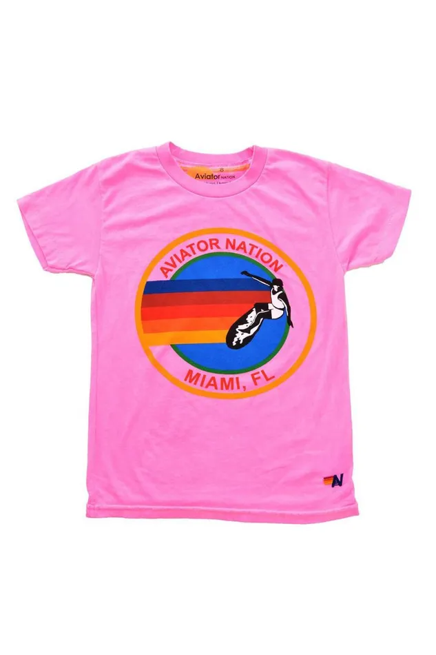 Kids Tees Aviator Nation Miami Tee 8211 Neon Pink