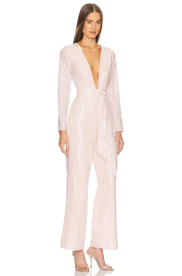 Leighton Jumpsuit Champagne Pink Women Lovers and Friends Jumpsuits