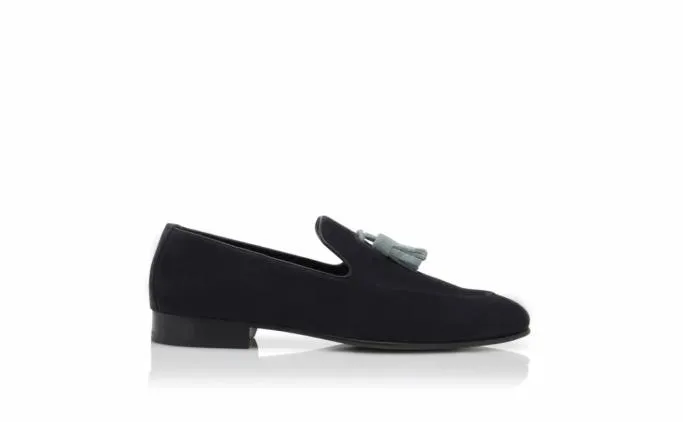 Loafers Men Manolo Blahnik CHESTERNavy Blue Suede Tassel Detail Loafers Loafers Men Manolo Blahnik CHESTERNavy Blue Suede Tassel Detail Loafers