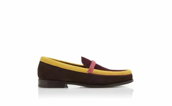 Loafers Men Manolo Blahnik SALONOBrown Pink Yellow And Red Crosta Loafers Loafers Men Manolo Blahnik SALONOBrown Pink Yellow And Red Crosta Loafers