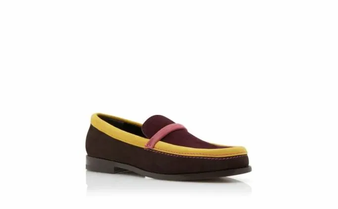 Loafers Men Manolo Blahnik SALONOBrown Pink Yellow And Red Crosta Loafers Loafers Men Manolo Blahnik SALONOBrown Pink Yellow And Red Crosta Loafers