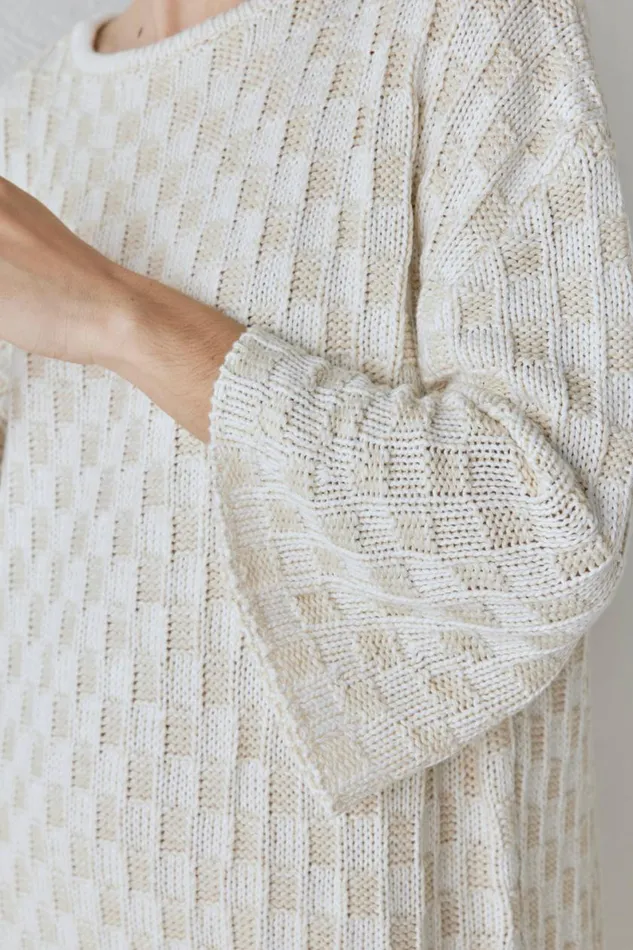 Long Sleeve Women VRG GRL Pia Knit Tunic Cream Long Sleeve Women VRG GRL Pia Knit Tunic Cream