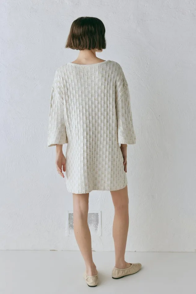 Long Sleeve Women VRG GRL Pia Knit Tunic Cream Long Sleeve Women VRG GRL Pia Knit Tunic Cream