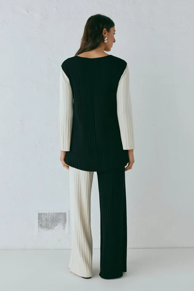 Long Sleeve Women VRG GRL Suri Knit Top Splice Long Sleeve Women VRG GRL Suri Knit Top Splice