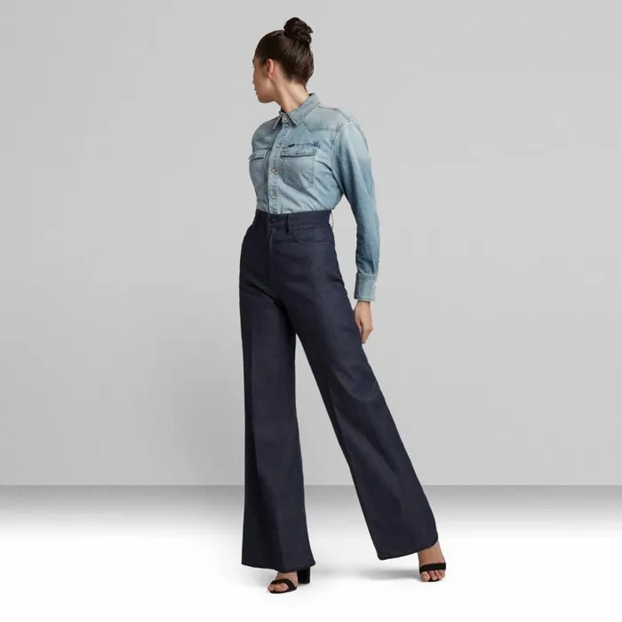 Loose Women GStar RAW Deck Ultra High Wide Leg Jeans Raw Denim