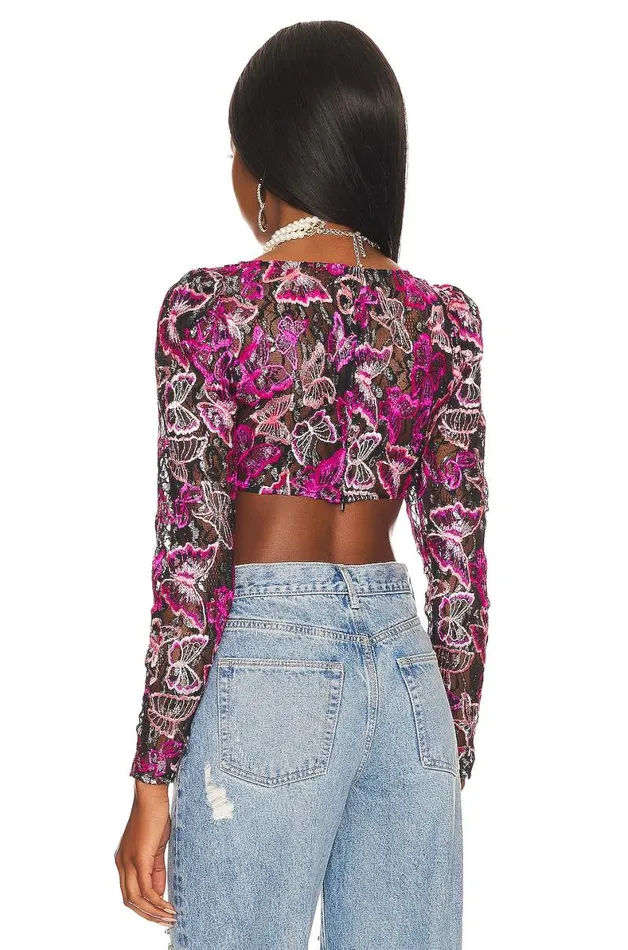 Lovers Friends Elysian Cropped Top Mariposa Multi Women Lovers and Friends Tops